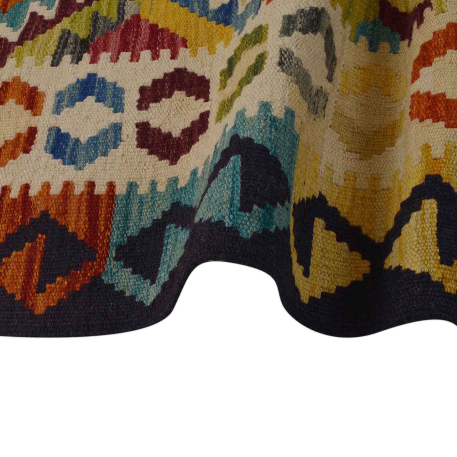 Hand Woven Wool Kelim 3' 3" x 4' 11" ft / 100 x 149 cm - No. P35717