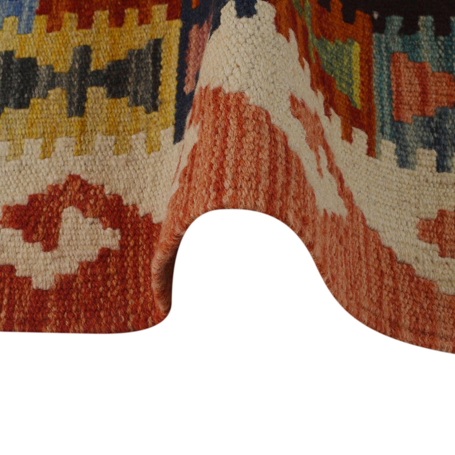 Handmade Turkish Design Wool Kilim 3' 4" x 4' 10" ft / 102 x 148 cm - No. P35718