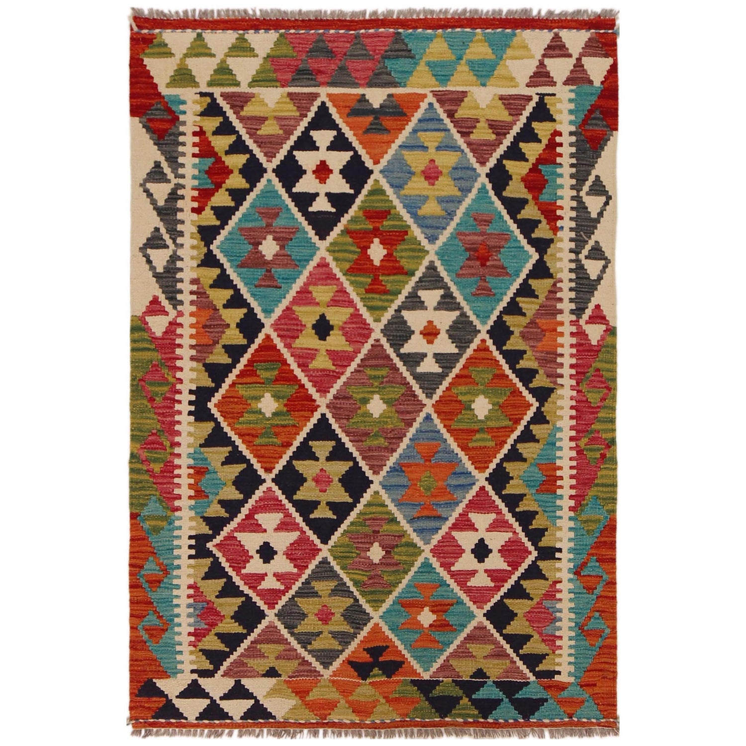 Small Size Chobi Kilim 3' 3" x 4' 10" ft / 100 x 148 cm - No. P35719