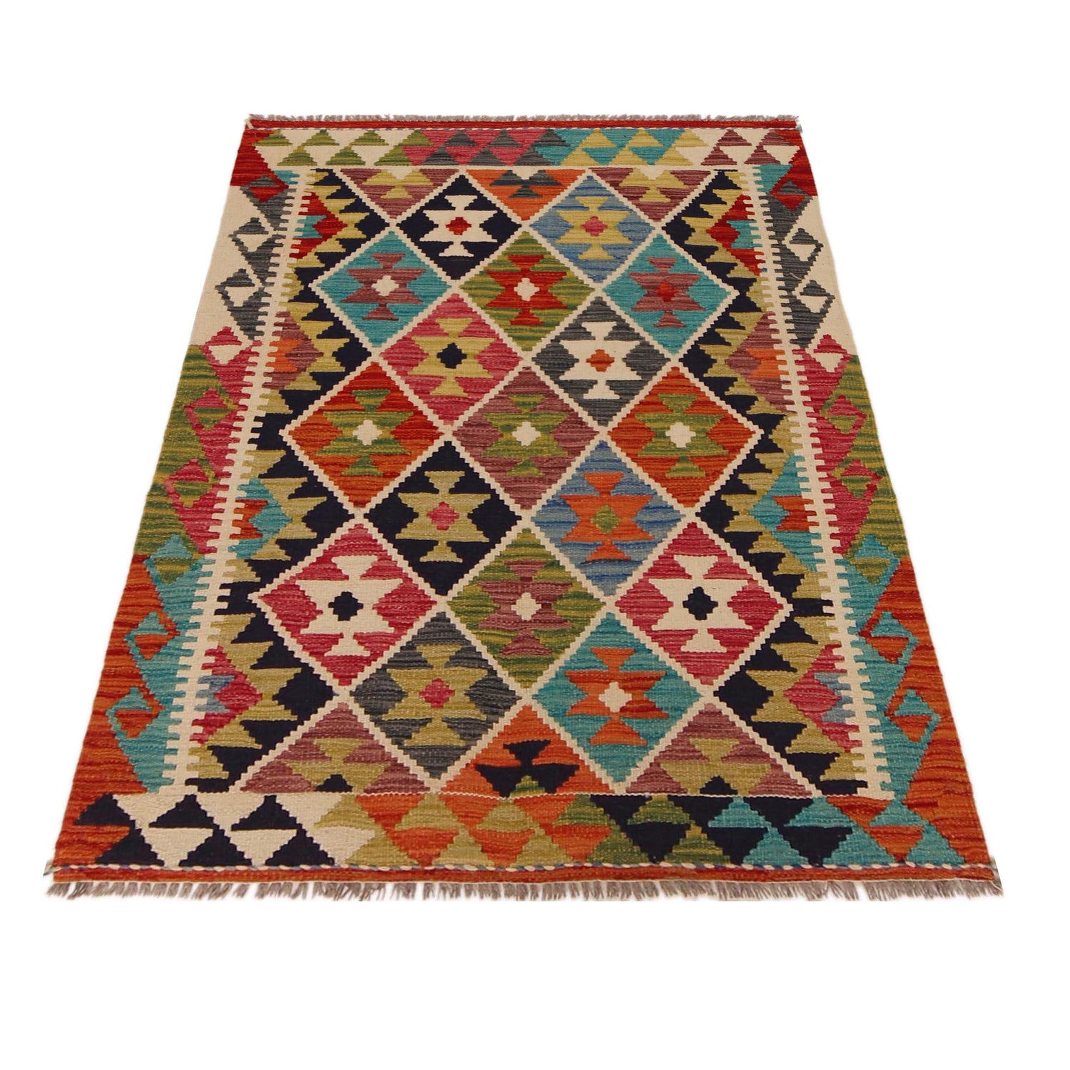 Small Size Chobi Kilim 3' 3" x 4' 10" ft / 100 x 148 cm - No. P35719