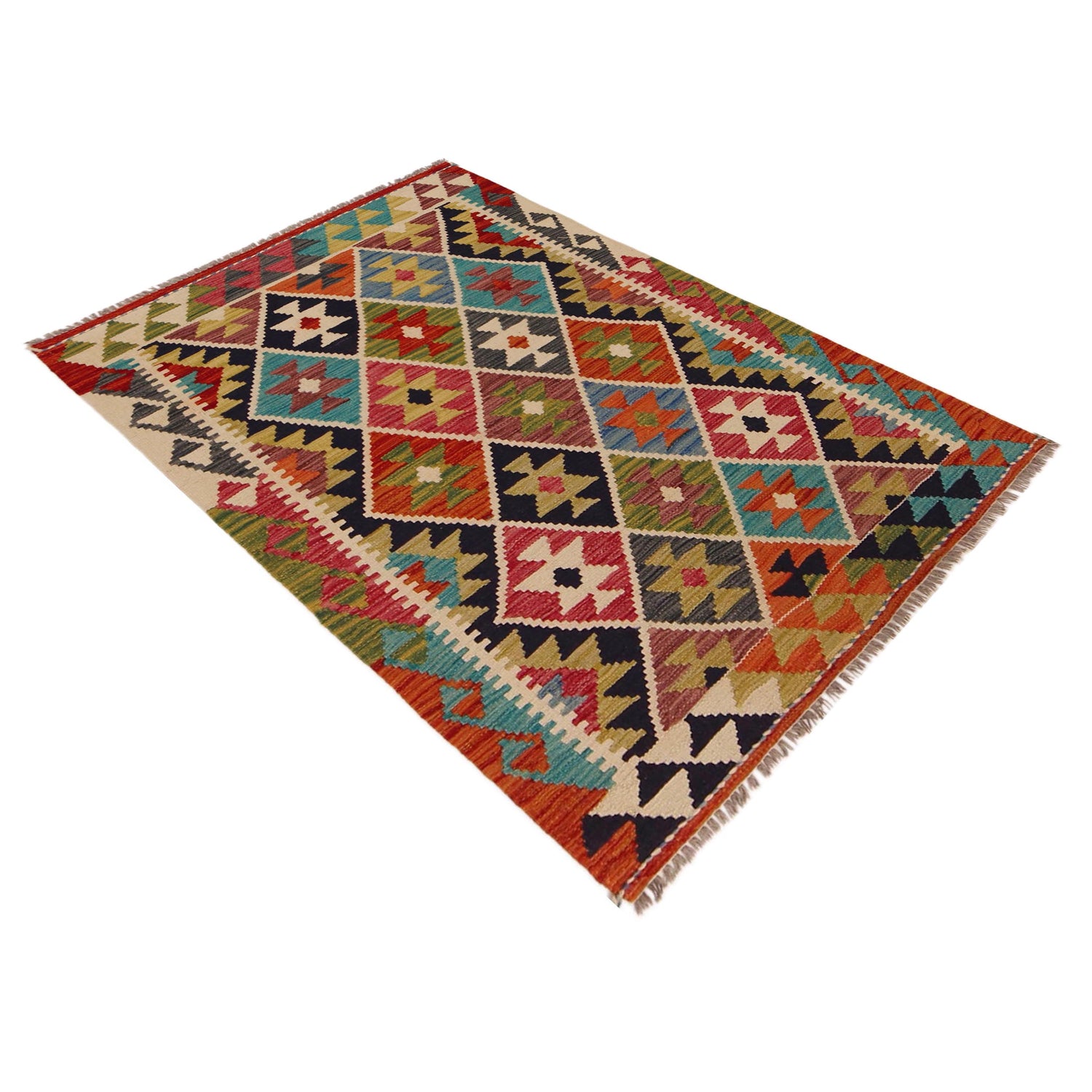Small Size Chobi Kilim 3' 3" x 4' 10" ft / 100 x 148 cm - No. P35719