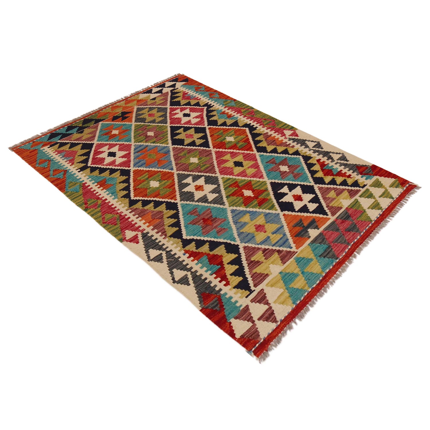 Small Size Chobi Kilim 3' 3" x 4' 10" ft / 100 x 148 cm - No. P35719