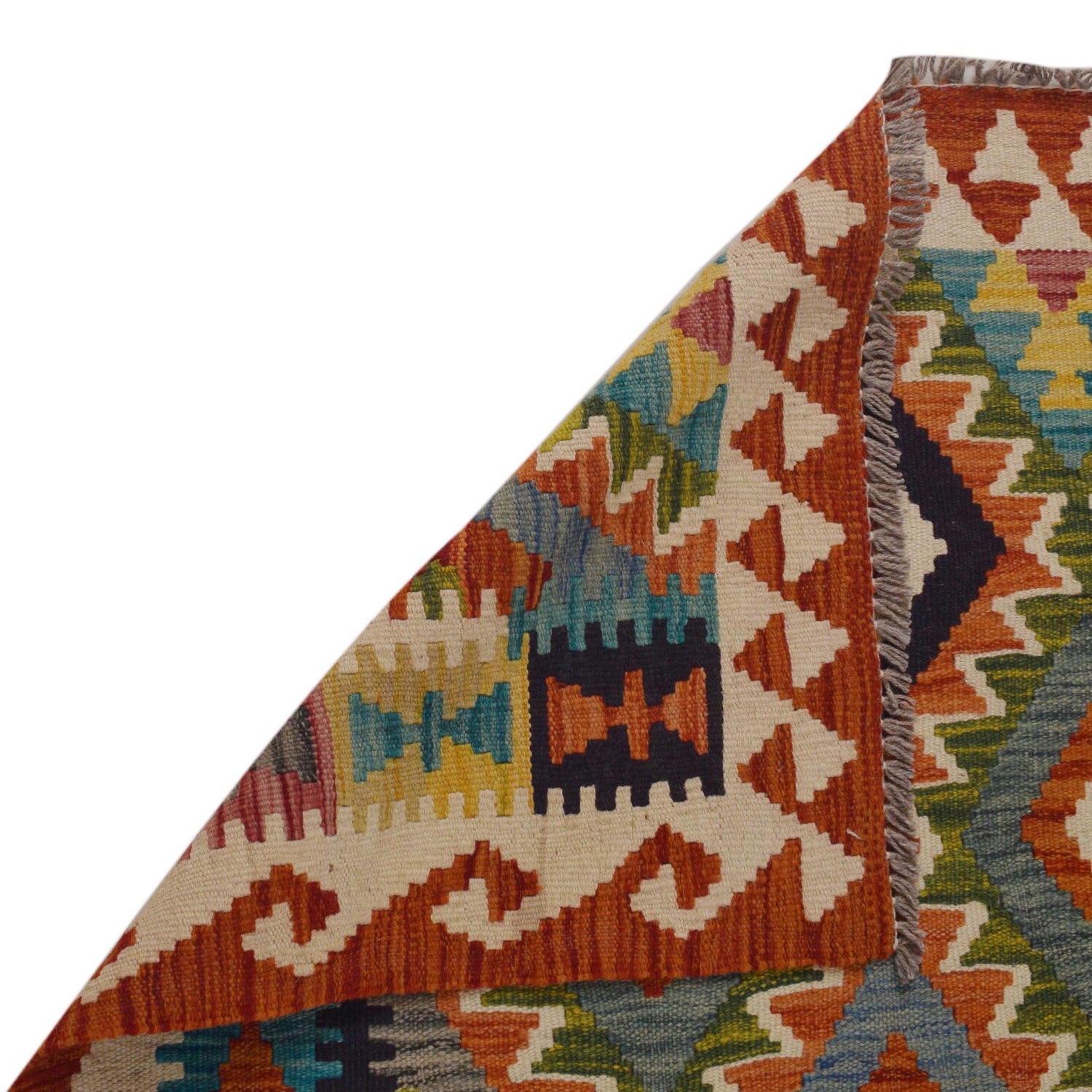 Hand Knotted Flatweave Kilim 3' 4" x 4' 11" ft / 101 x 150 cm - No. P35720