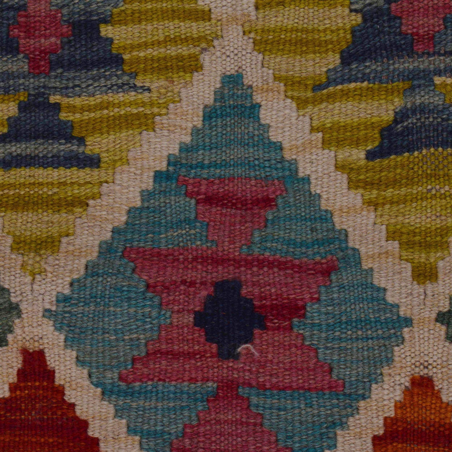 Handmade Afghan Vegetable Kilim 3' 4" x 5' 1" ft / 102 x 156 cm - No. P35721