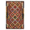Multi Color ful Flat-Weave Wool Kilim 3' 3" x 5' 0" ft / 100 x 152 cm - No. P35723