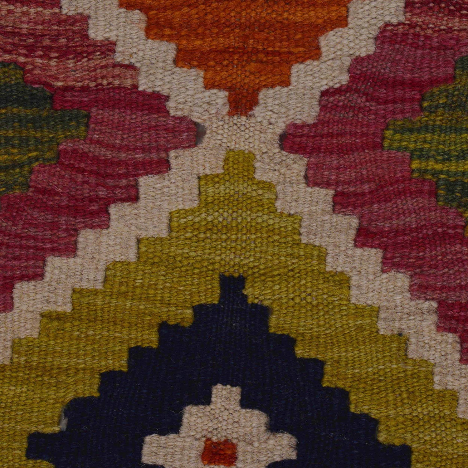 Multi Color ful Flat-Weave Wool Kilim 3' 3" x 5' 0" ft / 100 x 152 cm - No. P35723