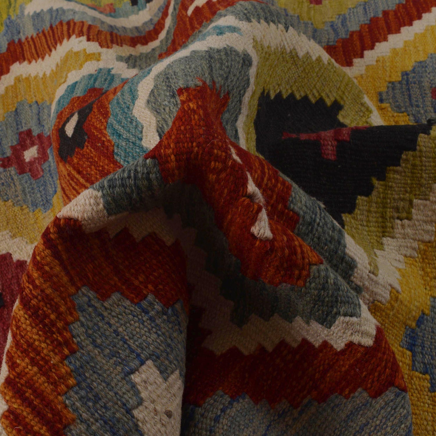 Handmade Vegetable Kelim 3' 4" x 4' 11" ft / 101 x 150 cm - No. P35725