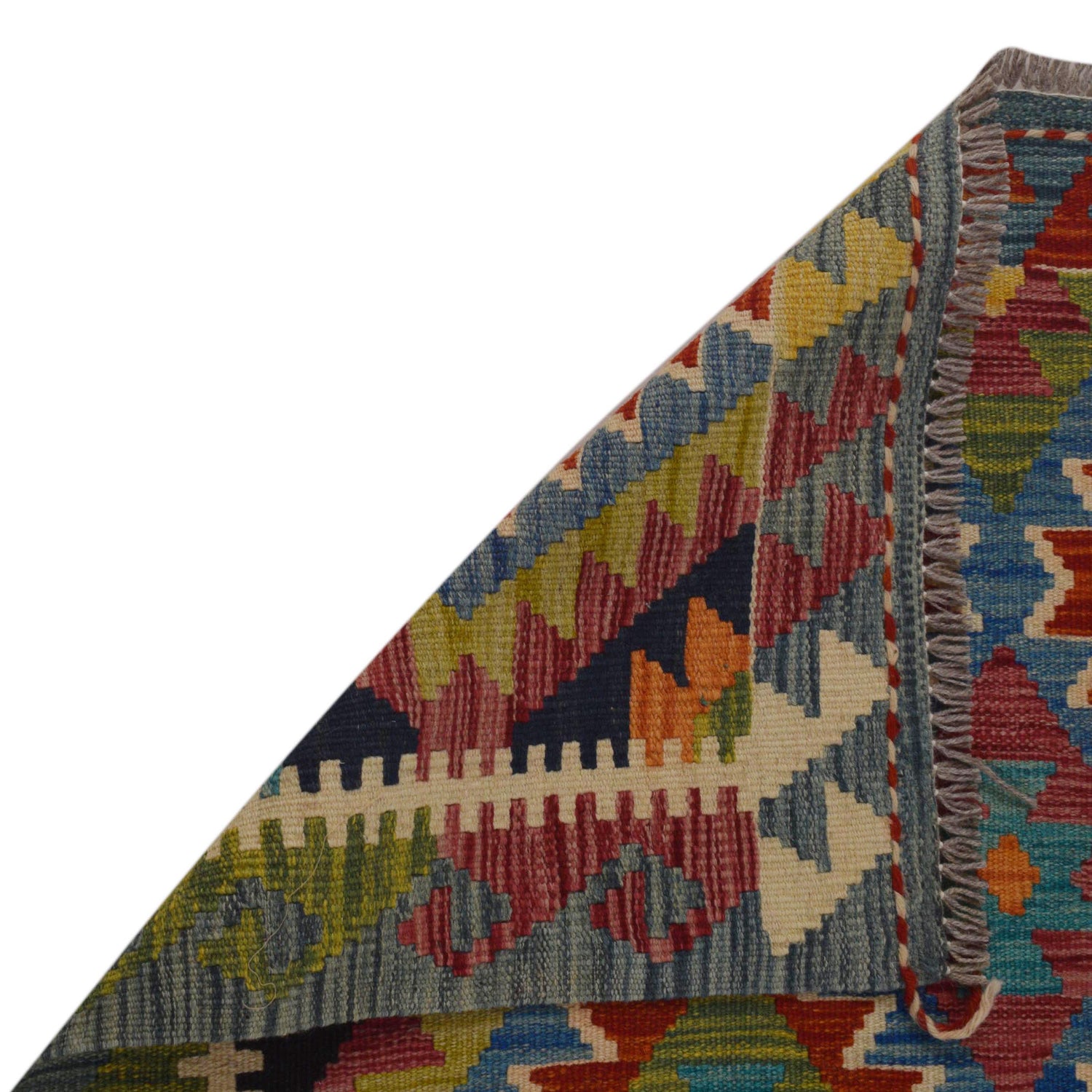 Handmade Turkish Design Wool Kilim 3' 3" x 4' 8" ft / 99 x 143 cm - No. P35728