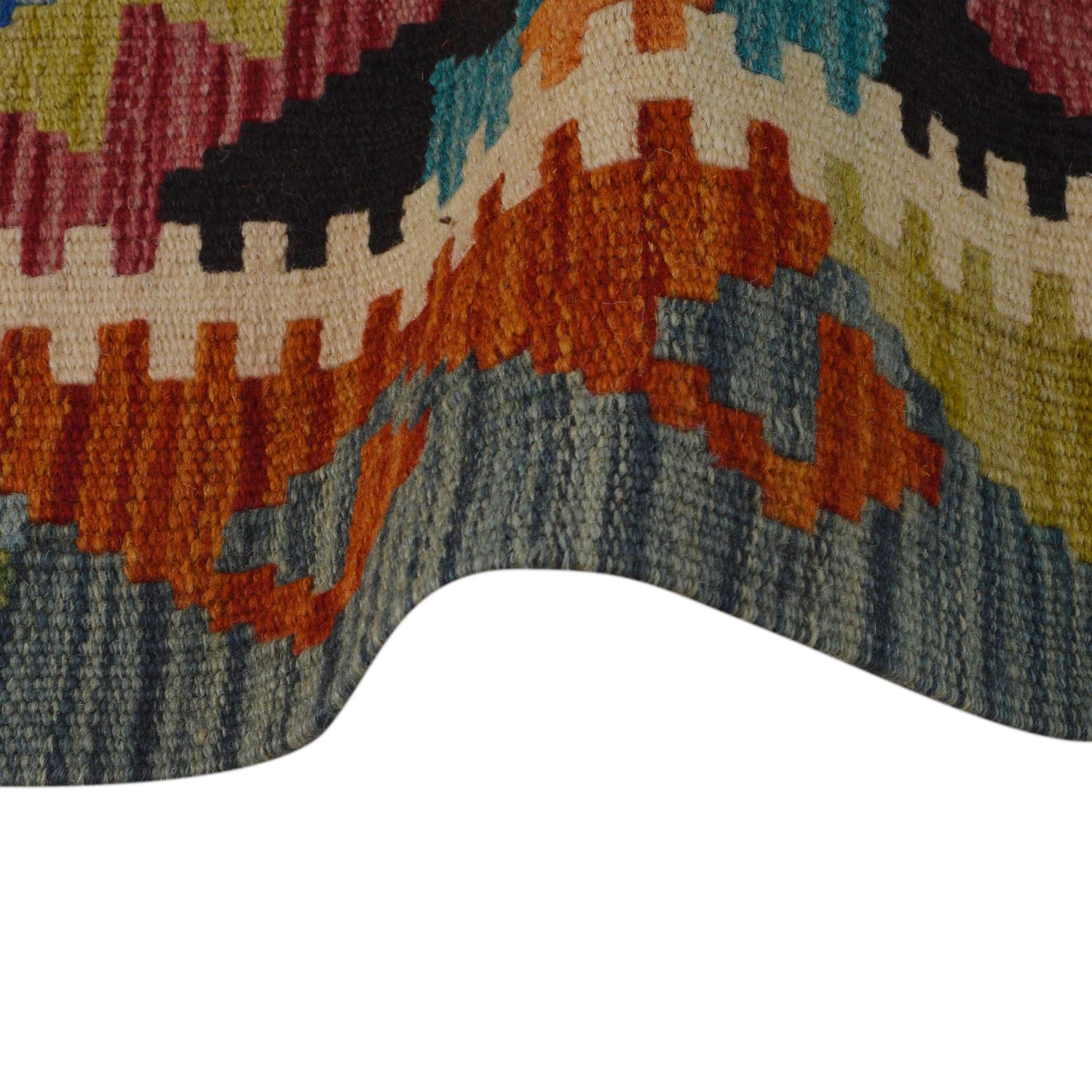 Handmade Turkish Design Wool Kilim 3' 3" x 4' 8" ft / 99 x 143 cm - No. P35728