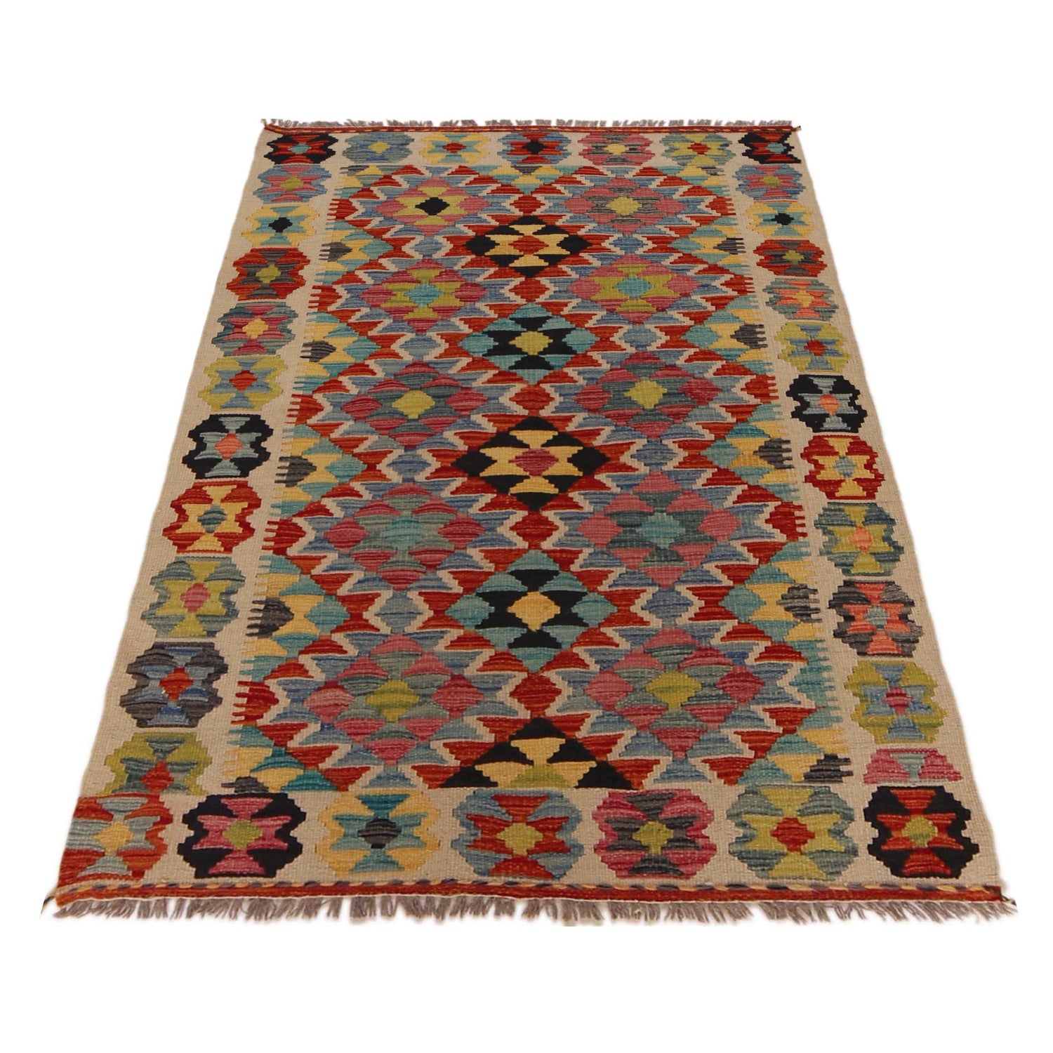 Small Size Chobi Kilim 3' 3" x 4' 10" ft / 99 x 147 cm - No. P35729