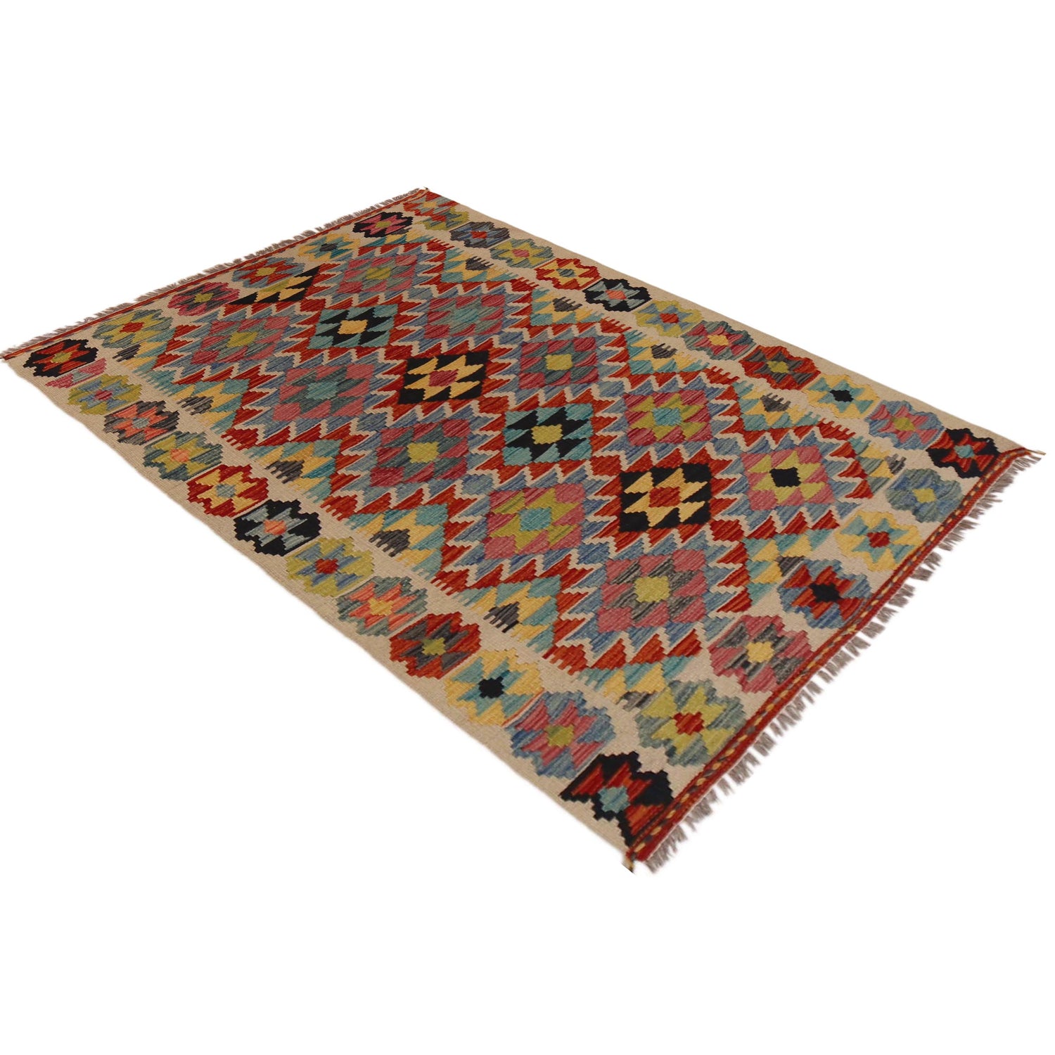 Small Size Chobi Kilim 3' 3" x 4' 10" ft / 99 x 147 cm - No. P35729