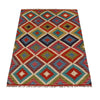 Hand Knotted Flatweave Kilim 3' 5" x 4' 9" ft / 103 x 146 cm - No. P35730
