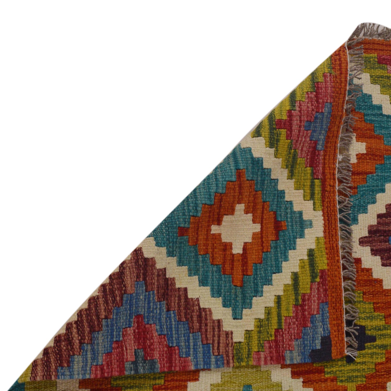 Hand Knotted Flatweave Kilim 3' 5" x 4' 9" ft / 103 x 146 cm - No. P35730