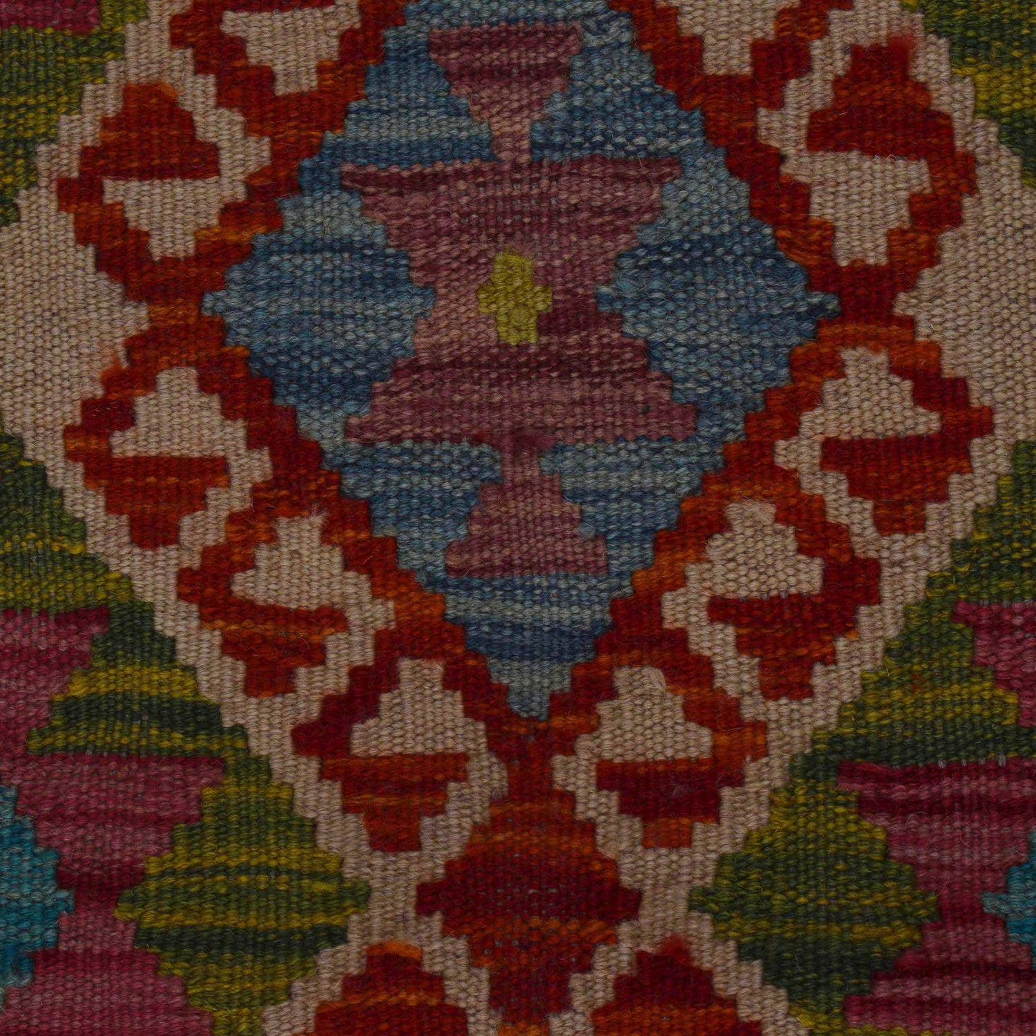 Handmade Afghan Vegetable Kilim 3' 3" x 4' 10" ft / 99 x 147 cm - No. P35731