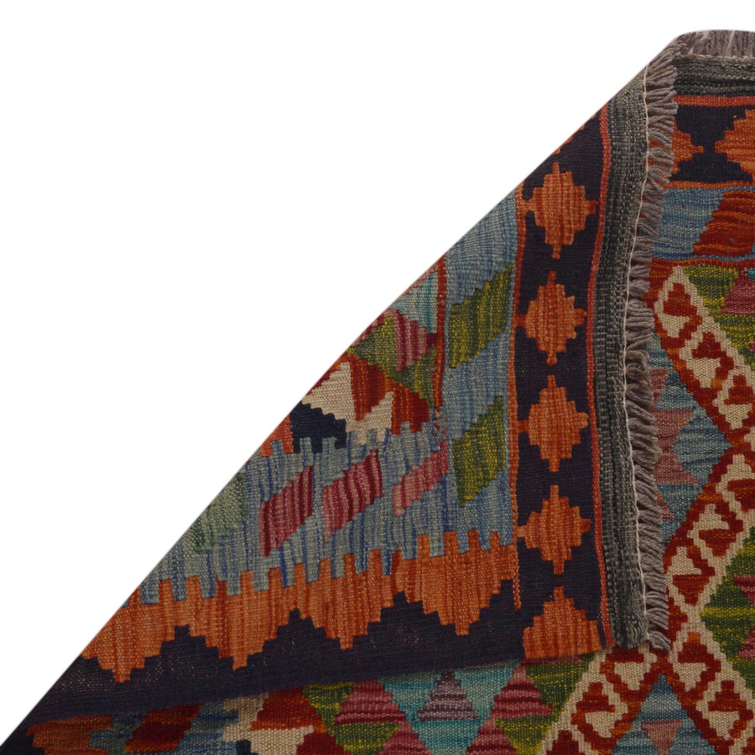 Handmade Afghan Vegetable Kilim 3' 3" x 4' 10" ft / 99 x 147 cm - No. P35731
