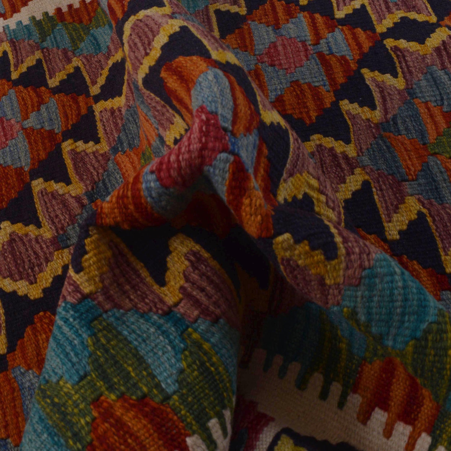 Handmade Vegetable Kelim 3' 3" x 4' 11" ft / 99 x 150 cm - No. P35735