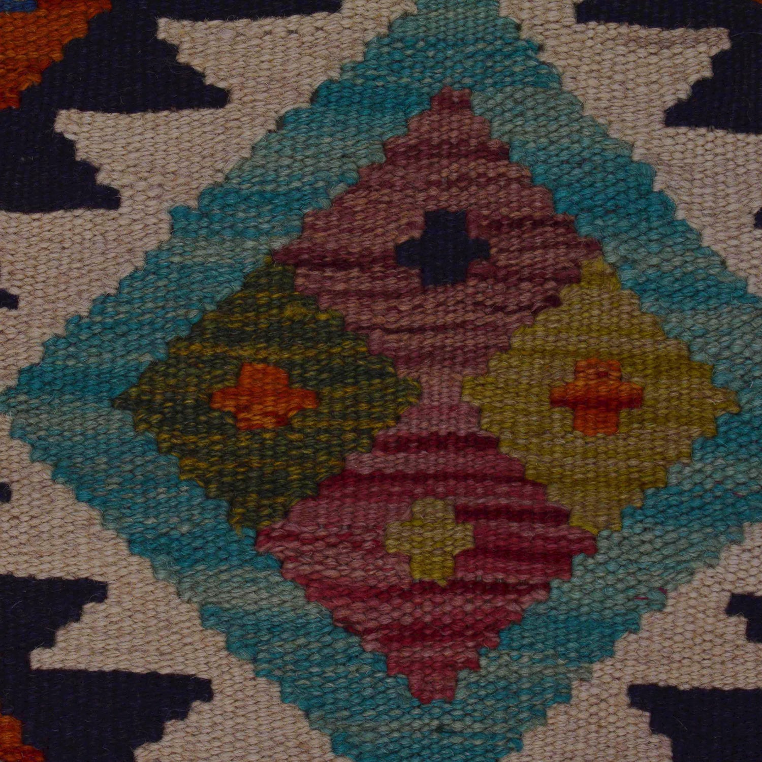 Hand Knotted Afghan Style Kilim 3' 2" x 4' 11" ft / 98 x 149 cm - No. P35736