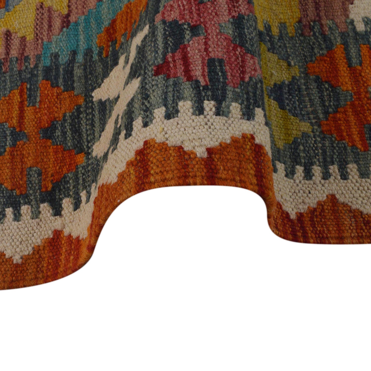 Hand Knotted Afghan Style Kilim 3' 2" x 4' 11" ft / 98 x 149 cm - No. P35736