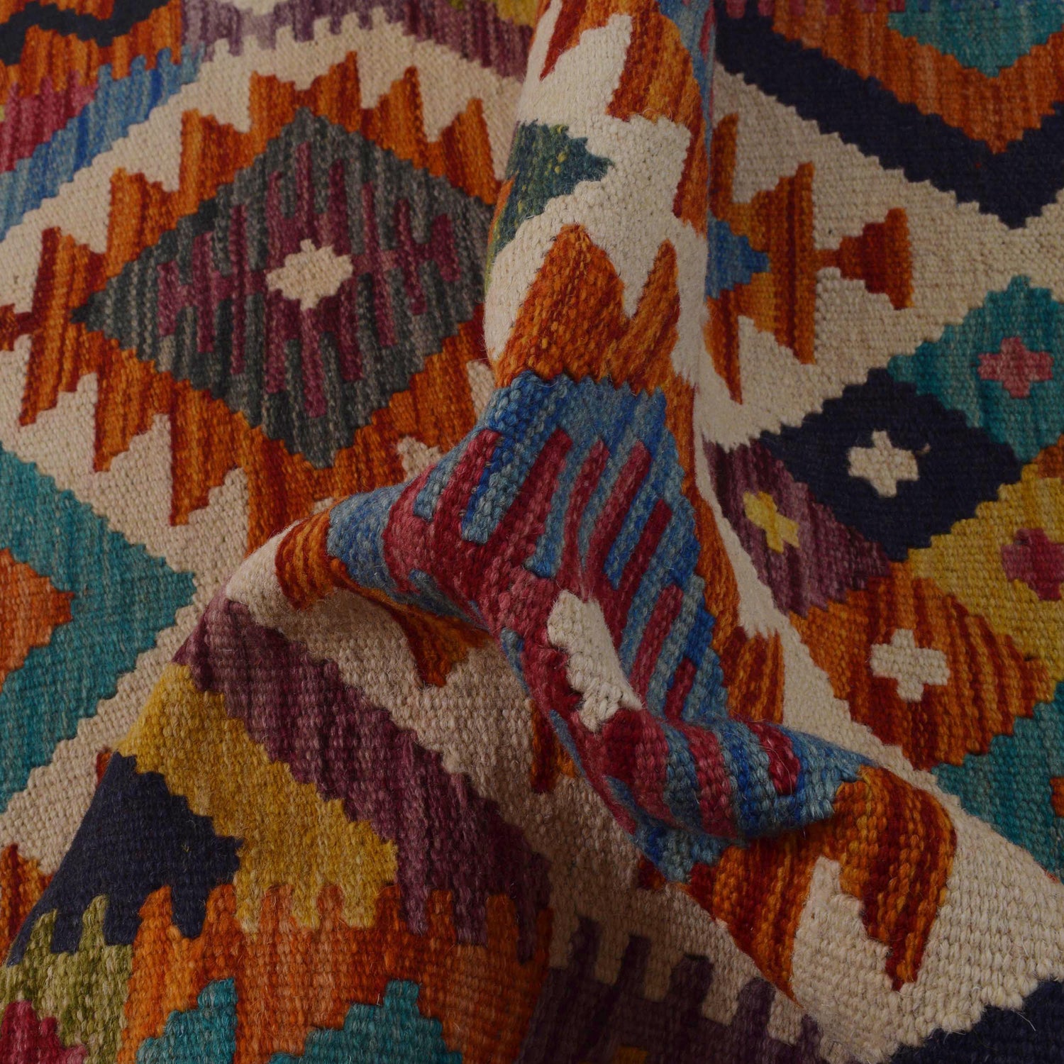 Hand Made Afghan Kilim 3' 3" x 5' 2" ft / 98 x 158 cm - No. P35742