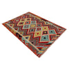 Multi Color ful Flat-Weave Wool Kilim 3' 5" x 4' 9" ft / 104 x 145 cm - No. P35743