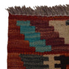 Multi Color ful Flat-Weave Wool Kilim 3' 5" x 4' 9" ft / 104 x 145 cm - No. P35743