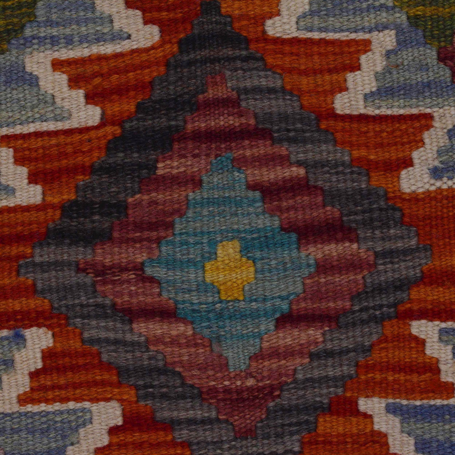 Hand Knotted Afghan Style Kilim 3' 3" x 5' 1" ft / 99 x 156 cm - No. P35746