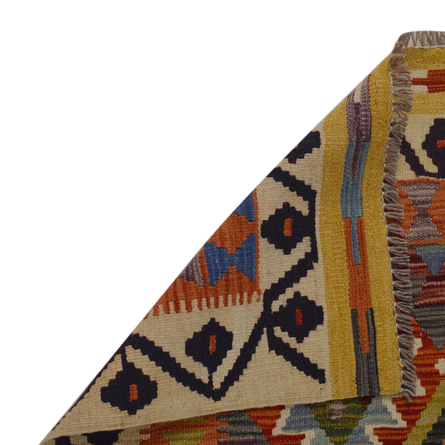 Hand Knotted Afghan Style Kilim 3' 3" x 5' 1" ft / 99 x 156 cm - No. P35746