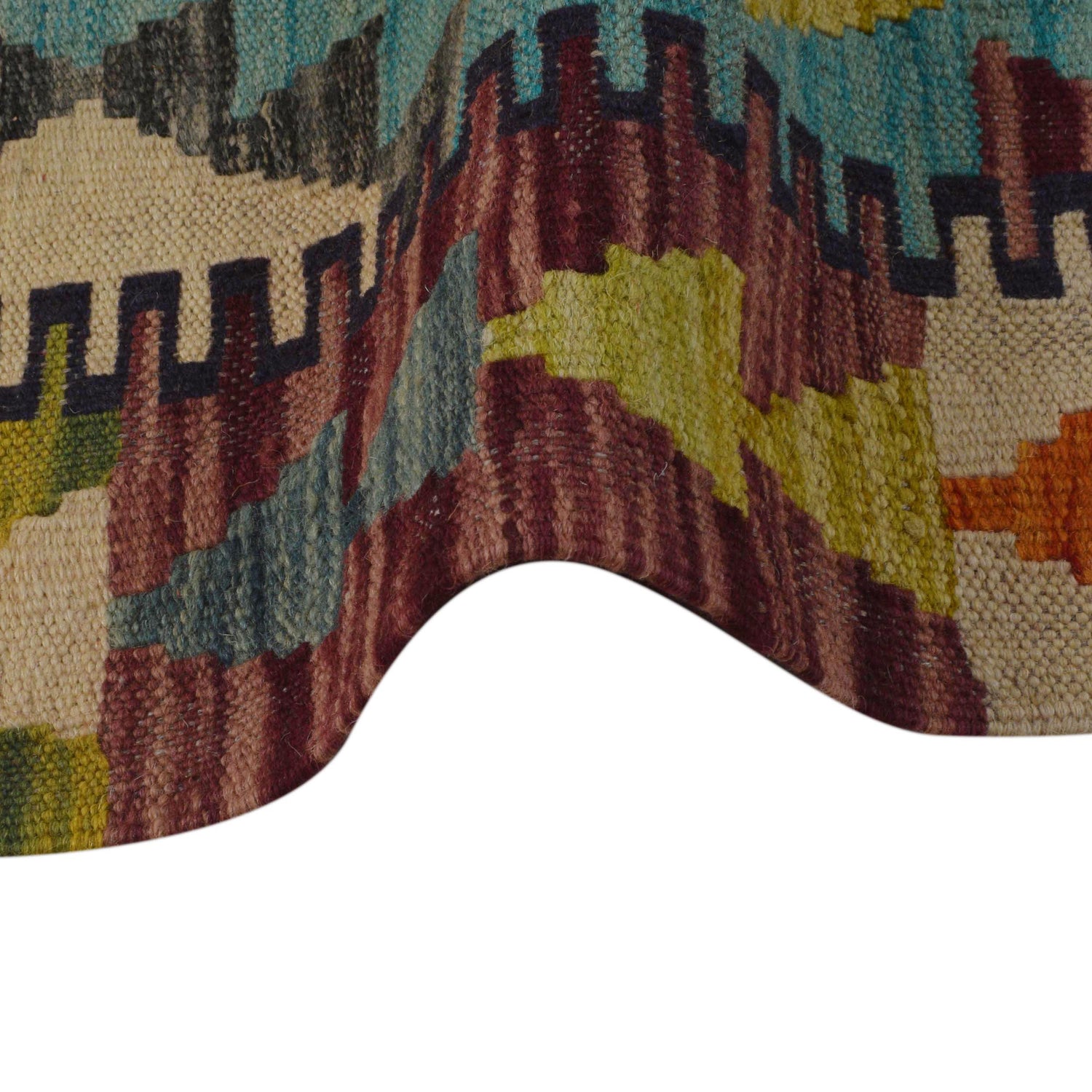 Hand Woven Wool Kelim 3' 3" x 4' 9" ft / 100 x 146 cm - No. P35747