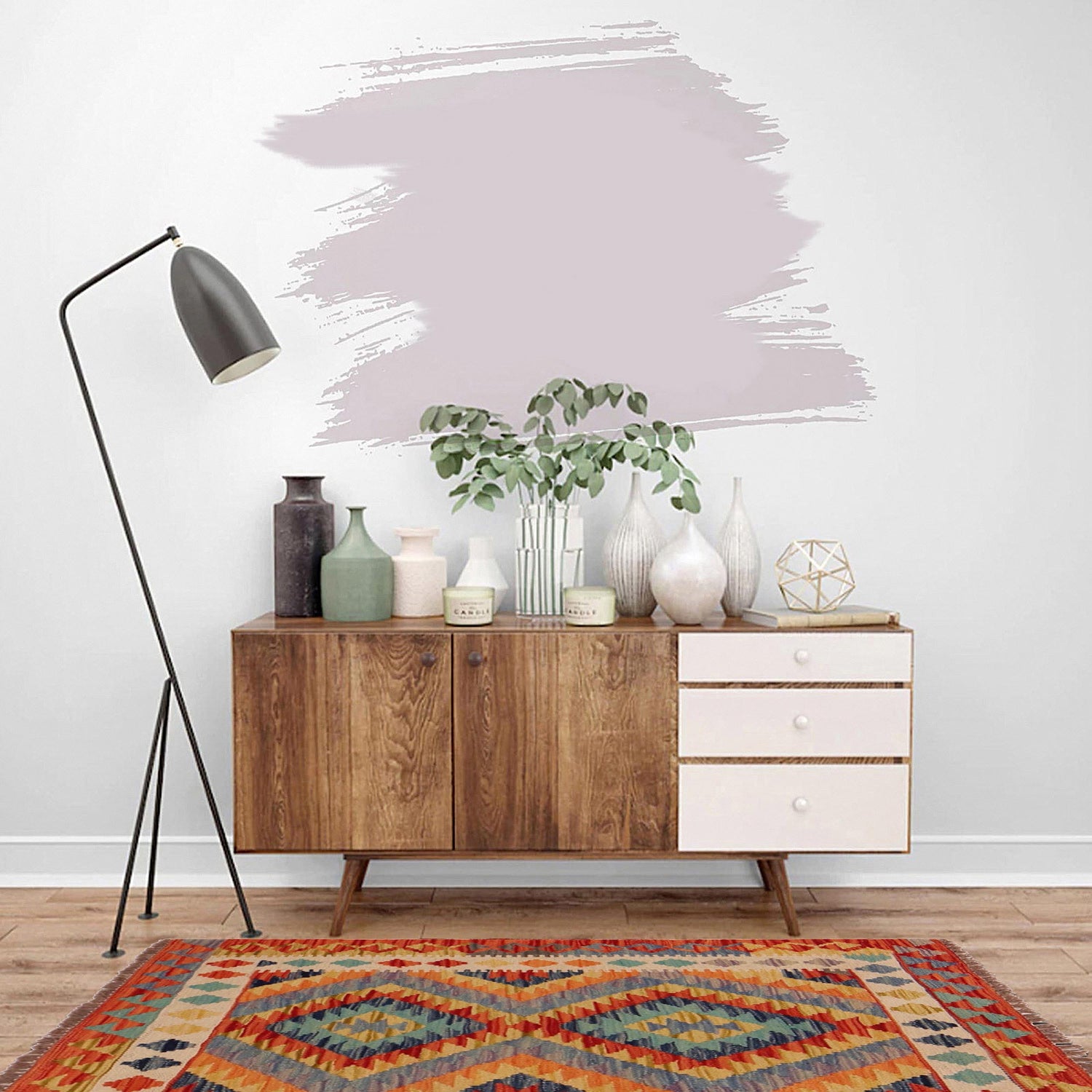 Hand Knotted Afghan Style Kilim 2' 10" x 3' 4" ft / 87 x 101 cm - No. P35751