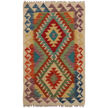 Handmade Afghan Vegetable Kilim 2' 5" x 4' 0" ft / 73 x 122 cm - No. P35756