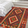 Multi Color ful Flat-Weave Wool Kilim 2' 9" x 4' 2" ft / 84 x 127 cm - No. P35758