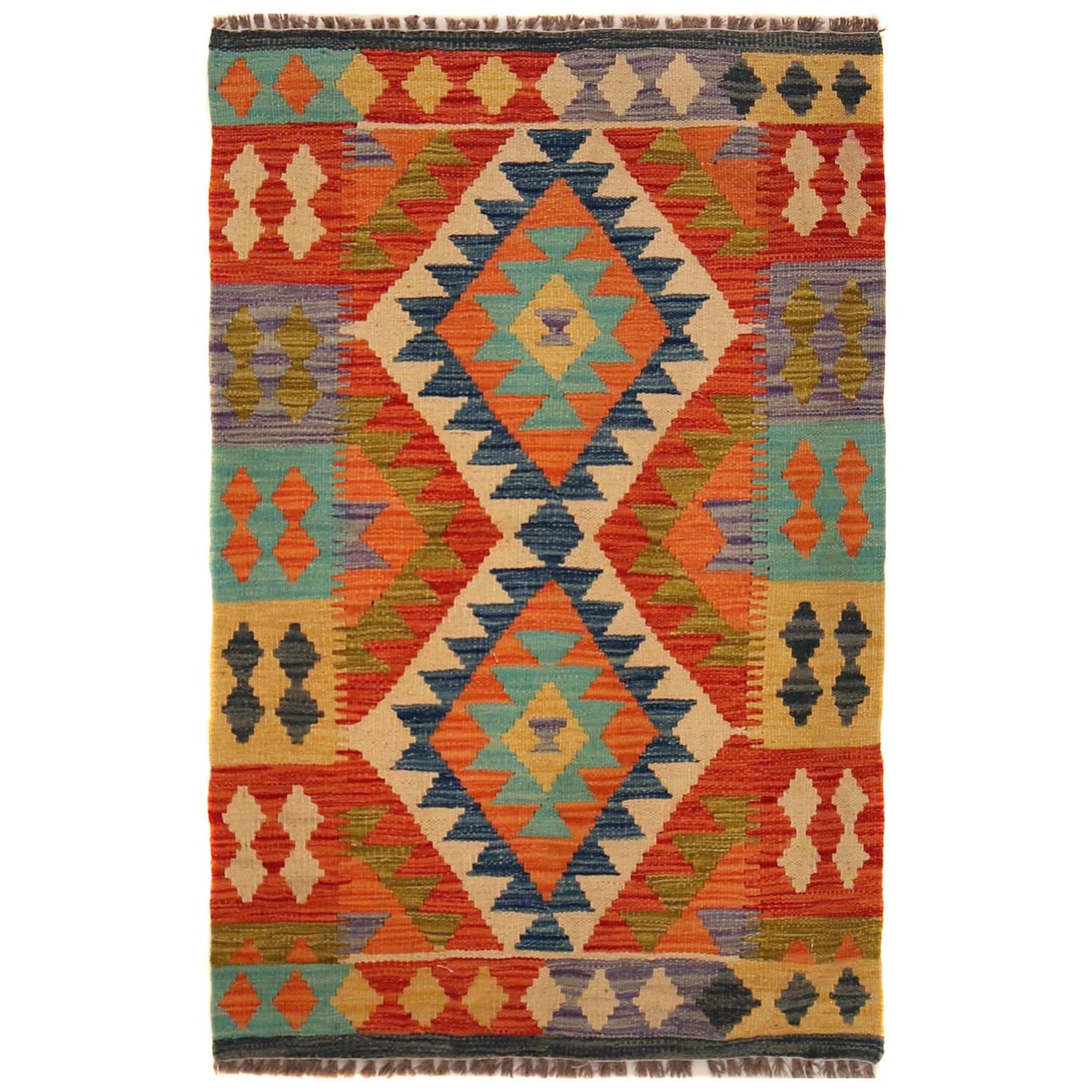 Handmade Vegetable Kilim 2' 8" x 4' 0" ft / 81 x 123 cm - No. P35759