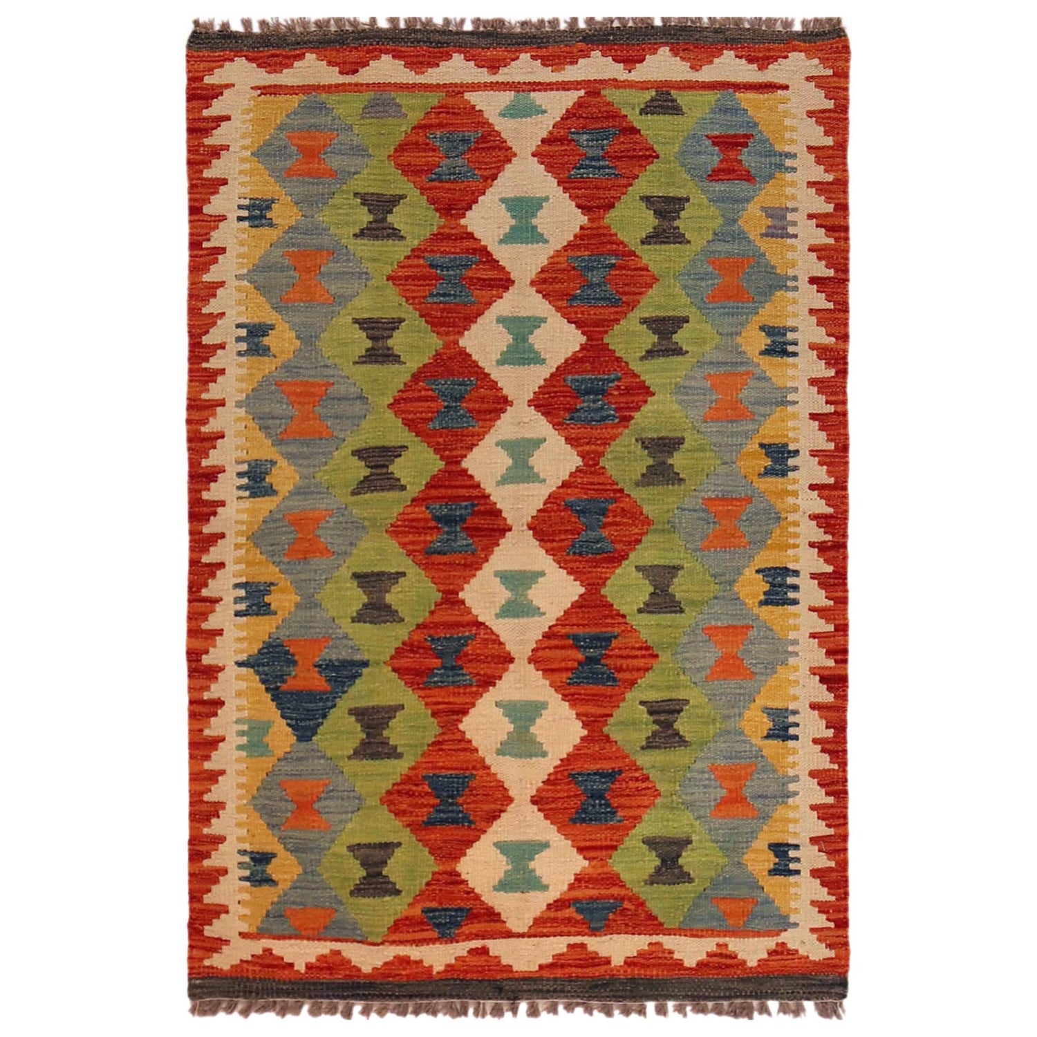 Handmade Vegetable Kelim 2' 8" x 4' 0" ft / 82 x 123 cm - No. P35760