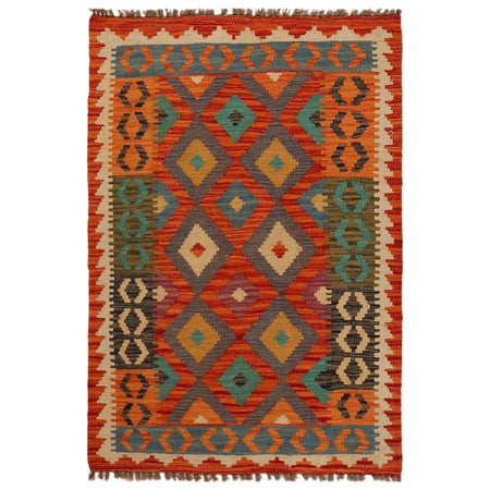 Hand Woven Wool Kelim 2' 8" x 3' 11" ft / 82 x 120 cm - No. P35762
