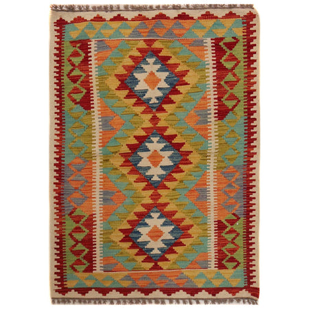Hand Knotted Flatweave Kilim 2' 10" x 4' 2" ft / 87 x 127 cm - No. P35765