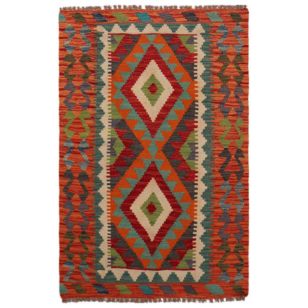 Hand Made Afghan Kilim 2' 9" x 4' 2" ft / 83 x 127 cm - No. P35767