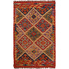 Multi Color ful Flat-Weave Wool Kilim 2' 7" x 4' 2" ft / 80 x 126 cm - No. P35768