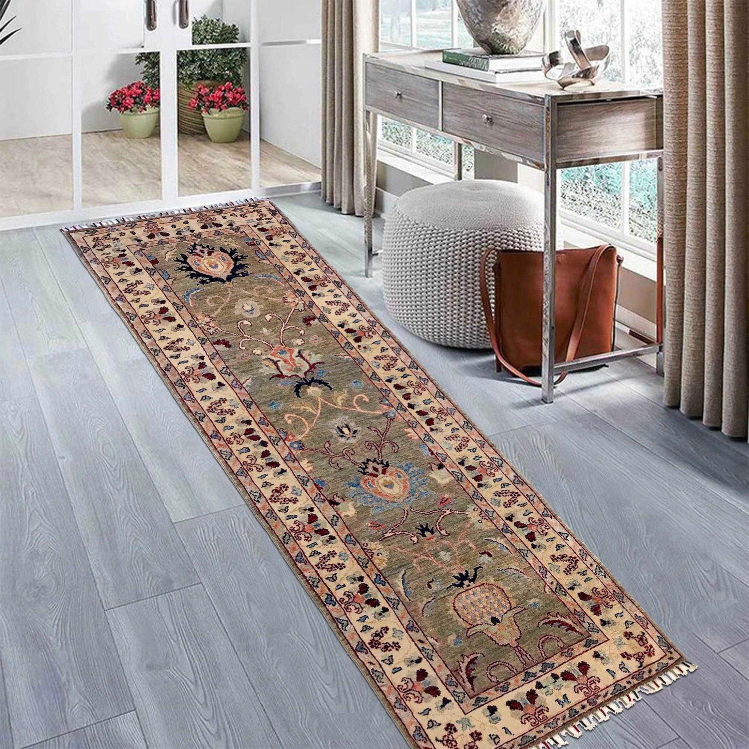 Modern Sultani Carpet Runner 2' 7" x 8' 1" ft / 79 x 247 cm - No. P35836