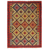 Multi Color ful Flat-Weave Wool Kilim 5' 0" x 6' 10" ft / 152 x 209 cm - No. P35854