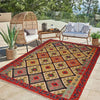 Multi Color ful Flat-Weave Wool Kilim 5' 0" x 6' 10" ft / 152 x 209 cm - No. P35854