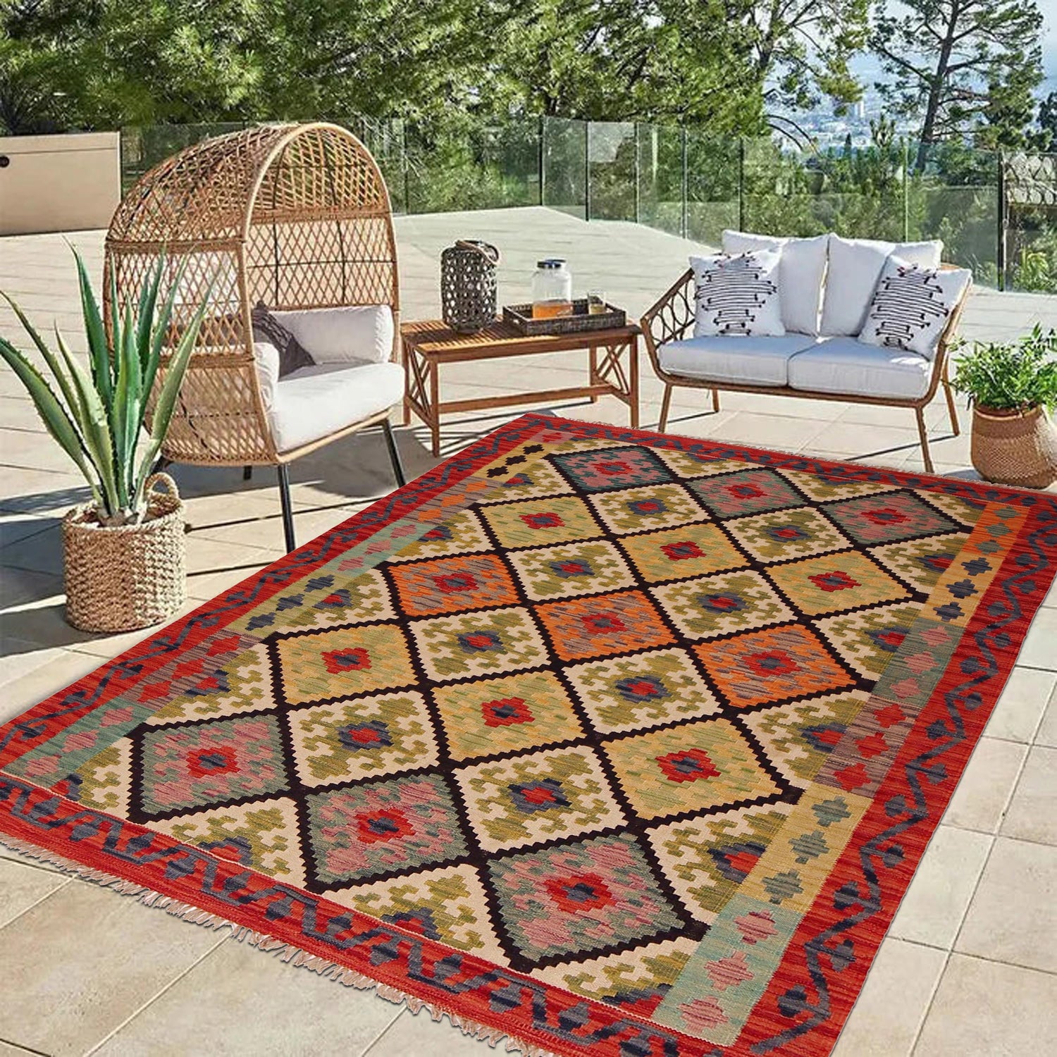 Medium Size Chobi Kilim 5' 0" x 6' 10" ft / 152 x 209 cm - No. P35854