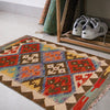 Handmade Turkish Design Wool Kilim 2' 1" x 3' 0" ft / 63 x 91 cm - No. P35955