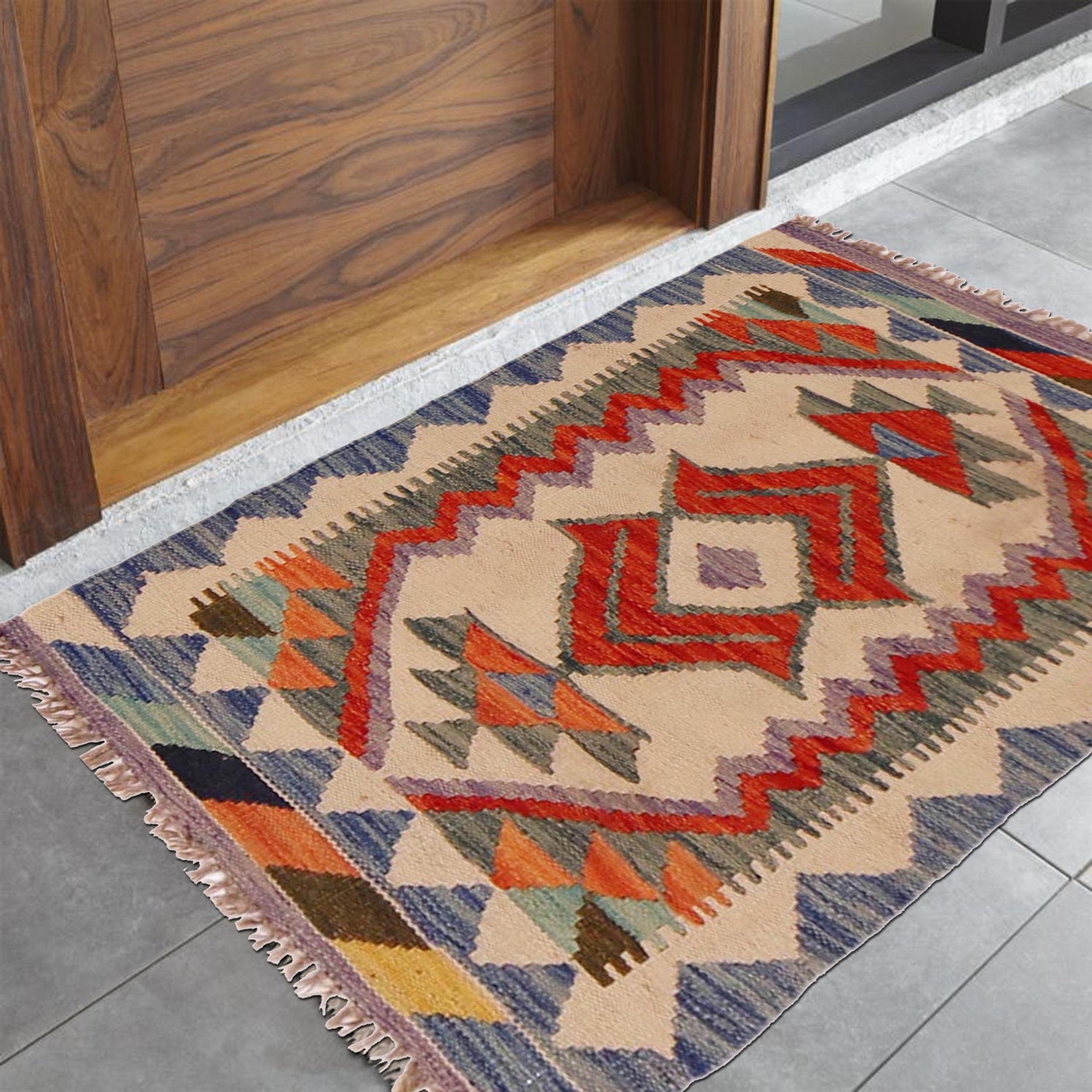 Hand Made Afghan Kilim 2' 0" x 3' 0" ft / 62 x 92 cm - No. P35960
