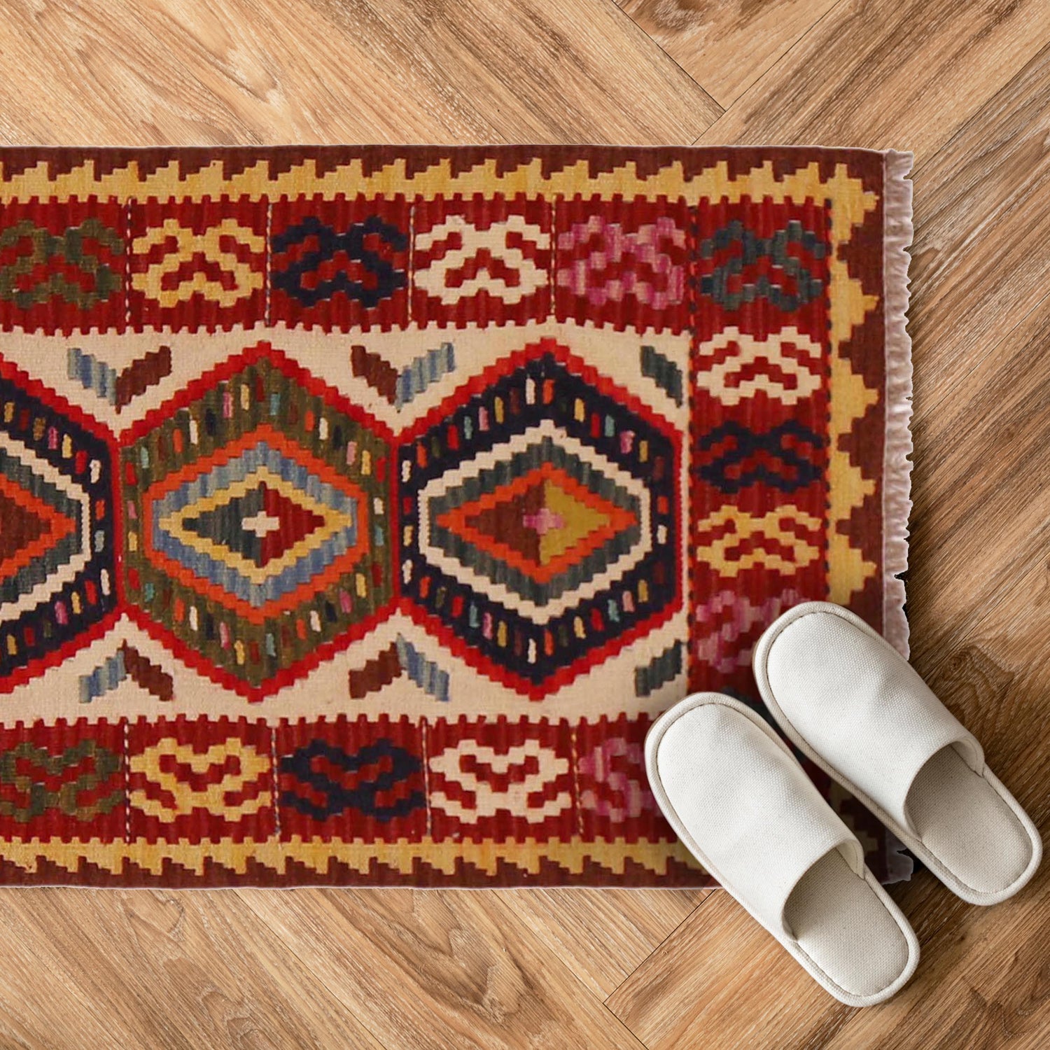 Handmade Vegetable Kelim 2' 0" x 3' 5" ft / 60 x 103 cm - No. P35964