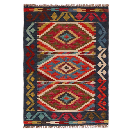 Hand Made Afghan Kilim 2' 2" x 2' 11" ft / 65 x 89 cm - No. P35971