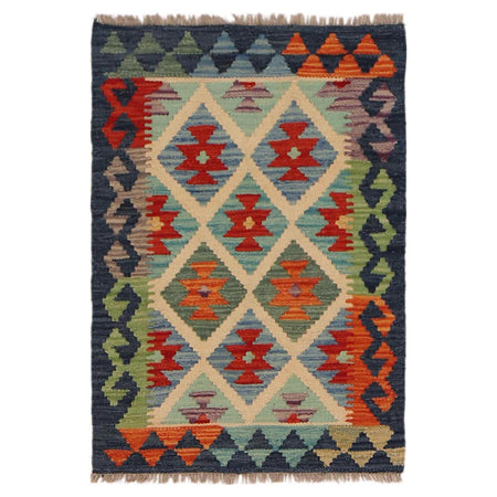 Handmade Afghan Vegetable Kilim 1' 11" x 2' 9" ft / 59 x 84 cm - No. P35998