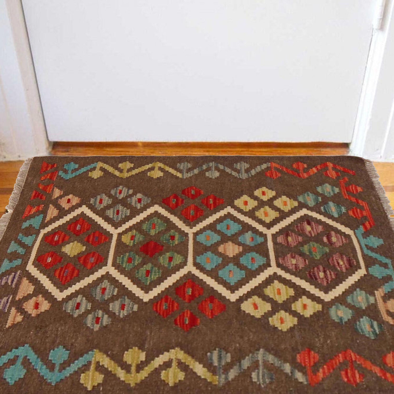 Handmade Vegetable Kilim 2' 1" x 2' 10" ft / 64 x 87 cm - No. P36001