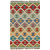Handmade Turkish Design Wool Kilim 1' 10" x 3' 0" ft / 57 x 92 cm - No. P36005