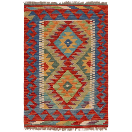 Hand Knotted Flatweave Kilim 1' 10" x 2' 11" ft / 57 x 88 cm - No. P36007
