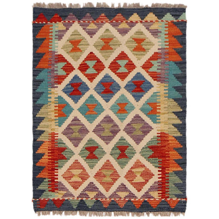 Handmade Afghan Vegetable Kilim 2' 0" x 2' 9" ft / 61 x 85 cm - No. P36010